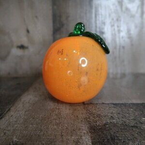 Murano Glass Orange or Pumpkin Made in Italy Handblown Decor Farmstand Chic